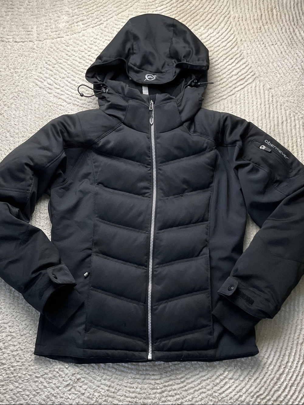 Obermeyer Women's Black Hooded Quilted Puffer Jacket